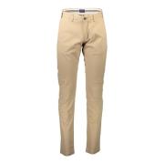 Gant Klassiska Slim Fit Beige Bomullsbyxor Beige, Herr