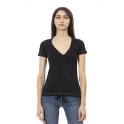 Trussardi Casual T-shirt med rund hals Black, Dam