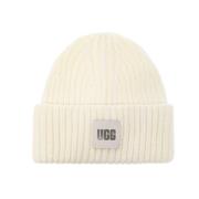 UGG Beanie with logo patch Beige, Dam