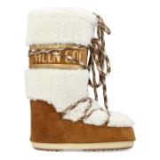 Moon Boot Naturliga Shearling Stängda Skor Aw24 Brown, Dam