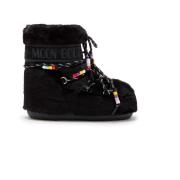 Moon Boot Svart Faux-Fur Pärlor Design Stövlar Black, Dam