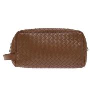 Bottega Veneta Vintage Pre-owned Laeder kuvertvskor Brown, Dam