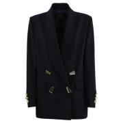 Pinko Ullblandning Blazer med Spegelknappar Blue, Dam