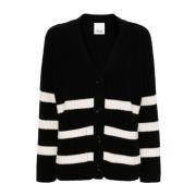 Allude Randig Cashmere Cardigan Sweater Black, Dam