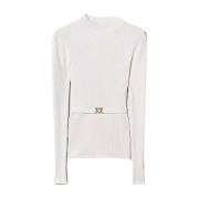 Twinset Ivory Sweaters med Lupetto Krage Beige, Dam