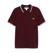 Comme des Garçons Bordeaux Pikétröja med Logobrodyr Red, Herr