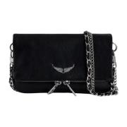 Zadig & Voltaire Nano Grained Leather Rock Clutch Black, Dam