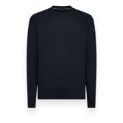 RRD Velvet Round Knit Sweater Blue, Herr