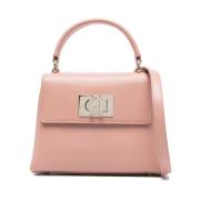 Furla Rosa läder axelväska Twist-Lock Pink, Dam