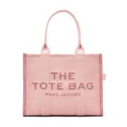 Marc Jacobs Rosa Bomull Logo Print Toteväska Pink, Dam