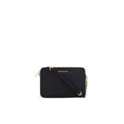 Michael Kors Svart Crossbody Väska med Guld Accents Black, Dam