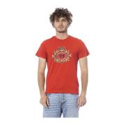 Cavalli Class Herr Rund Hals Logo T-shirt Red, Herr