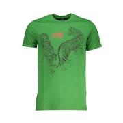 Cavalli Class Grön Bomull Logo Print T-shirt Green, Herr