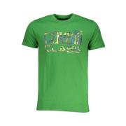 Cavalli Class Tryck Logo Rund Hals T-shirt Green, Herr