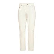 Brunello Cucinelli Vita Denimbyxor med Ripped Detaljer White, Herr