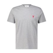 Ami Paris Klassisk T-shirt med broderat logotyp Gray, Herr