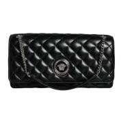 Versace Quiltad läder crossbody axelväska Black, Dam