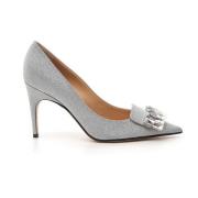 Sergio Rossi Glitterpumps med Kristalldetaljer Gray, Dam