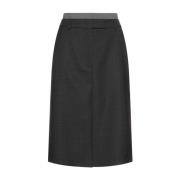 Sportmax Alceste Midi Kjol Gray, Dam