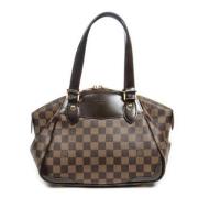 Louis Vuitton Vintage Pre-owned Belagd canvas axelremsvskor Brown, Dam