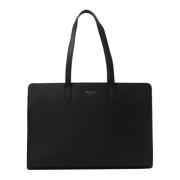 Twinset Svart Faux Saffiano Shopper Tote Black, Dam