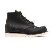 Red Wing Shoes Svarta Läderplatta Skor Snörning Black, Herr