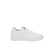 Peuterey Vita lädersneakers med röda detaljer White, Herr