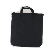 Comme des Garçons Svart nylon toteväska med silverdetaljer Black, Herr