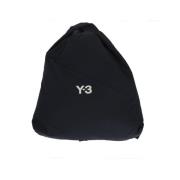 Y-3 Svart Nylon Logotyp Tryck Ryggsäck Black, Herr