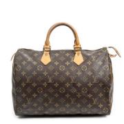 Louis Vuitton Vintage Pre-owned Belagd canvas handvskor Brown, Dam