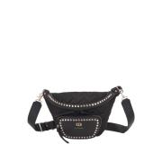 La Carrie Dark Wave Studded Faux Leather Crossbody Black, Dam