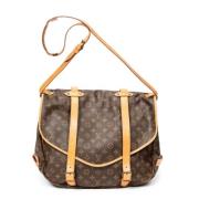 Louis Vuitton Vintage Pre-owned Belagd canvas axelremsvskor Brown, Dam