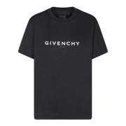 Givenchy Svart bomullst-shirt med ikoniskt logotyp Black, Dam