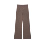 Max Mara Lyxig Ullblandning Elastisk Midja Byxor Brown, Dam