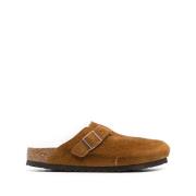 Birkenstock Brun Mocka Platta Skor med Spänne Brown, Dam