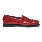 Sebago Röda platta skor Red, Dam