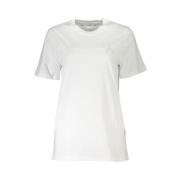 Patrizia Pepe Elegant broderad T-shirt White, Dam