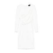 Emporio Armani Vit Jerseyklänning med Asymmetrisk Hals White, Dam