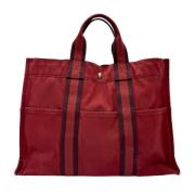 Hermès Vintage Pre-owned Canvas handvskor Red, Dam