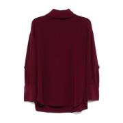 Alberto Biani Bordeaux Röd Cowl Neck Topp Red, Dam