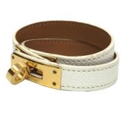 Hermès Vintage Pre-owned Laeder armband White, Dam