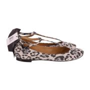 See by Chloé Leopard Print T-Strap Flats i Multicolor Canvas Multicolo...