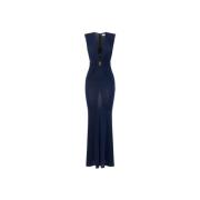 Elisabetta Franchi Elegant Klänning för Speciella Tillfällen Blue, Dam