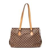 Louis Vuitton Vintage Pre-owned Belagd canvas axelremsvskor Brown, Dam