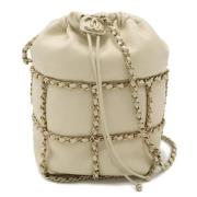 Chanel Vintage Pre-owned Laeder chanel-vskor Beige, Dam