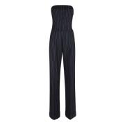 Andamane Blå Vit Bustier Jumpsuit Blue, Dam