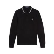 Fred Perry Långärmad Twin Tipped Polo Black, Herr