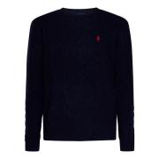 Polo Ralph Lauren Blå Cable Knit Tröja med Pony Broderi Blue, Herr