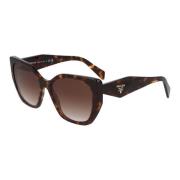 Prada Modern Oregelbunden Solglasögon Brown, Unisex