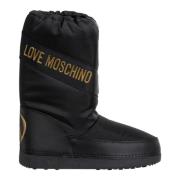 Love Moschino Snöskor med dragsko och enfärgat mönster Black, Dam